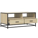 vidaXL Table basse chêne sonoma 100x50x45cm bois d'ingénierie et métal