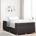 vidaXL Cadre de lit avec matelas Marron foncé 120 x 200 cm tissu