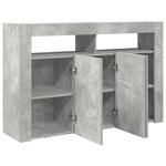 vidaXL Buffet Gris béton 116 x 30 x 75 cm Bois d'ingénierie