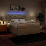 vidaXL Sommier à lattes de lit avec matelas Crème 180x200 cm Tissu