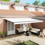 vidaXL Auvent Rétractable with Blanc 500 × 300 cm tissu