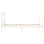 vidaXL Cadre de lit sans matelas blanc bois massif