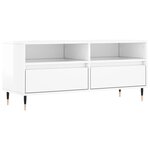 vidaXL Meuble TV blanc brillant 100x34 5x44 5 cm bois d'ingénierie