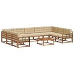 vidaXL Ensemble de canapés d'extérieur 10 Pièces Naturel et Beige