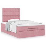 vidaXL Cadre de lit ottoman avec matelas rose 120x200 cm velours