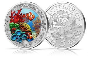 Pièce de monnaie 3 euro Autriche 2023 – Corail scléractiniaire