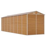 vidaXL Abri de jardin marron clair 191x640x198 cm acier galvanisé