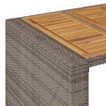 vidaXL Table de jardin avec dessus en bois d'acacia gris 145x80x110 cm
