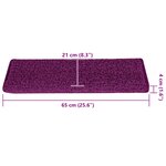 vidaXL Tapis d'escalier 30 pièces 65 x 21 x 4 cm Rose Bord rectangulaire