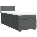 vidaXL Sommier à lattes de lit avec matelas Gris foncé 90x200 cm Tissu