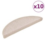 vidaXL Tapis d'escalier 10 Pièces 56x17x3 cm Taupe
