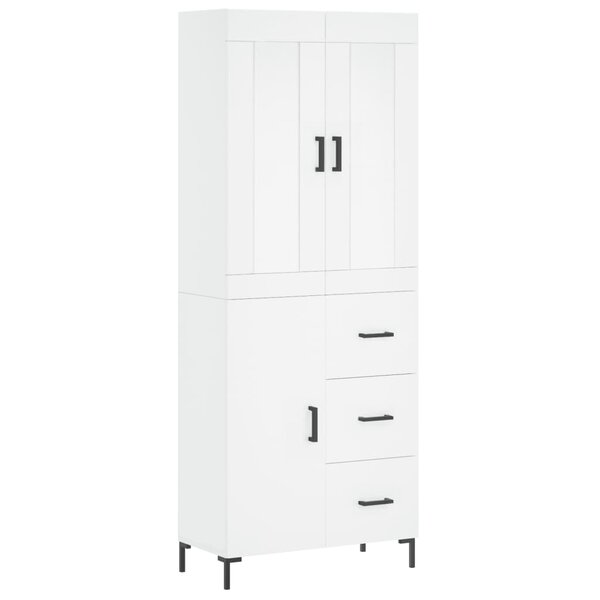 vidaXL Buffet haut Blanc 69 5x34x180 cm Bois d'ingénierie