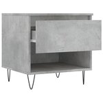 vidaXL Table basse gris béton 50x46x50 cm bois d'ingénierie
