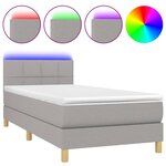 vidaXL Sommier à lattes de lit avec matelas et LED Gris clair 80x200cm