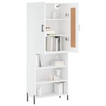 vidaXL Buffet haut Blanc 69 5x34x180 cm Bois d'ingénierie