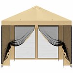 vidaXL Abri de jardin avec parois 3 x 3 m Crème Polyester et Acier