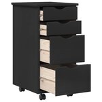 vidaXL Ensemble bureau et cabinet roulant MOSS 2 Pièces Noir