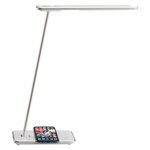 Lampe de bureau LED Orbit, Puissance 10W, Durée  35 000h, Station de charge à induction, Blanc / Argent