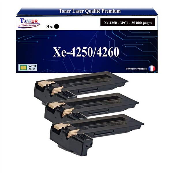 T3AZUR -3x Toners compatibles avec Xerox WorkCentre 4250 4260 (106R01409) - Noir