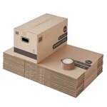 Pack and Move - Lot 20 cartons déménagement stockage standard - 60 x 30 x 30 cm - Poignées renforcées - 1 adhésif offert