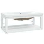 vidaXL Cadre de lavabo de salle de bain vasque à encastrer Blanc Fer