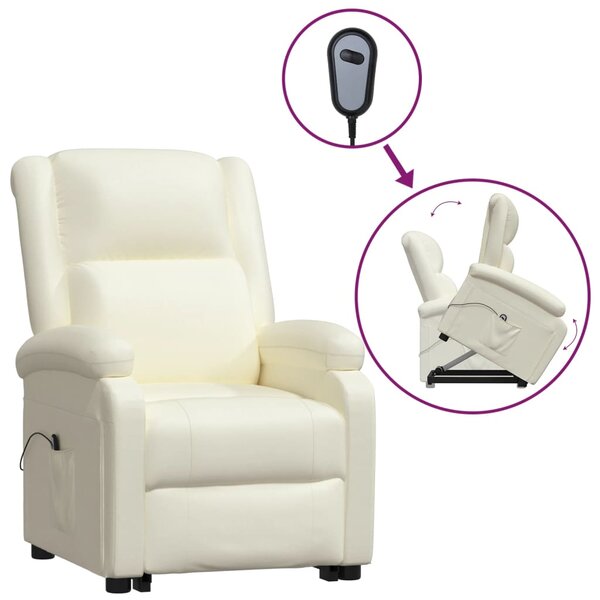 vidaXL Fauteuil Crème Similicuir