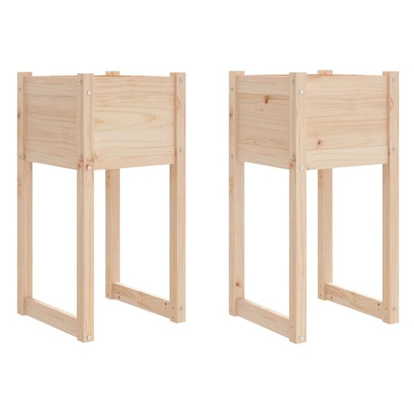 vidaXL Jardinières 2 Pièces 40x40x81 cm Bois massif de pin