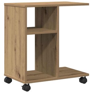 vidaXL Table d'appoint avec étagère chêne artisanal 50 x 30 x 55 cm