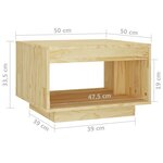 vidaXL Table basse 50x50x33 5 cm bois de pin massif