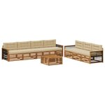 vidaXL Ensemble de canapés d'extérieur 8 Pièces Naturel et Beige