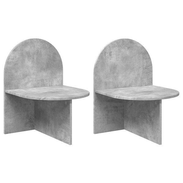 vidaXL Table de chevet 2 Pièces Gris béton 48 x 49 x 65 cm