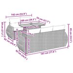 vidaXL Salon de jardin 6 Pièces avec coussins noir résine tressée