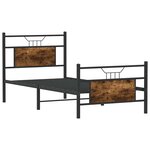 vidaXL Cadre de lit sans matelas chêne fumé 90x190cm bois d'ingénierie
