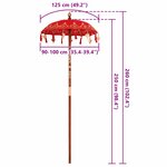 vidaXL Parasol balinais Rouge 95 x 95 x 260 cm