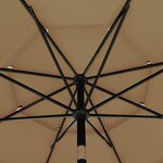 vidaXL Parasol de jardin à 3 niveaux avec mât en aluminium taupe 3 5 m
