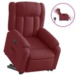 vidaXL Fauteuil inclinable électrique rouge bordeaux tissu