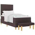 vidaXL Lit à ressorts avec tête de lit Marron foncé 200 x 90 cm tissu
