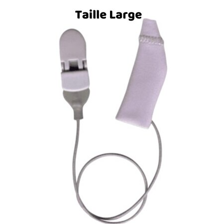 Housse mono de protection eargear pour appareils auditifs taille large avec cordon gris