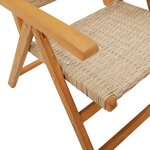 vidaXL Chaises inclinables de jardin lot de 8 beige rotin bois massif