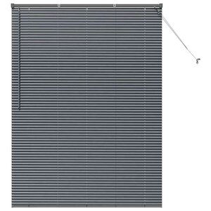 vidaXL Store de Fenêtre avec des rideaux Gris foncé Aluminium