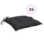 vidaXL Coussins de chaise 6 Pièces noir 50x50x7 cm tissu oxford