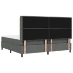 vidaXL Lit à ressorts avec matelas gris foncé 200 x 200 cm en tissu.