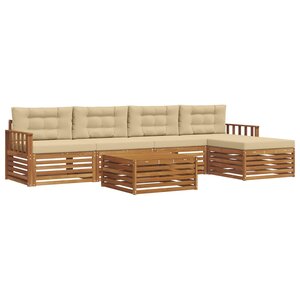 vidaXL Ensemble de canapés d'extérieur 6 Pièces Naturel et Beige