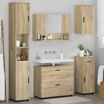 vidaXL Ensemble de mobilier de salle de bain 5 Pièces Chêne Sonoma