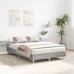 vidaXL Cadre de lit sans matelas sonoma gris 135x190 cm