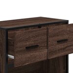 vidaXL Table de chevet chêne marron 60x31x60 cm bois ingénierie métal