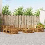 vidaXL Ensemble de canapés d'extérieur 10 Pièces Naturel