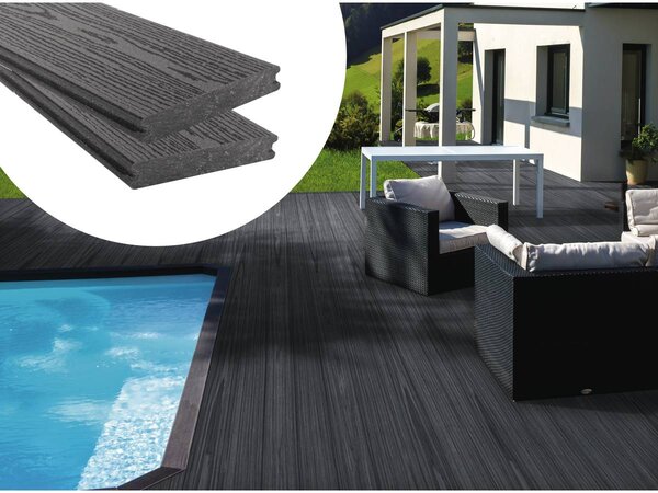 Pack 10 m² - Lames de terrasse composite co-extrudées - Gris