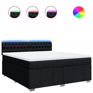 vidaXL Sommier à lattes de lit avec matelas Noir 180x200 cm Tissu