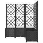 vidaXL Jardinière avec treillis Noir 120x120x136 cm PP